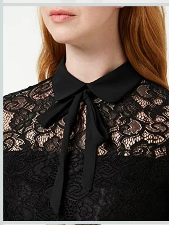 Morgan de Toi Tops - Morgan de toi Paris-stretch lace top with bow -S